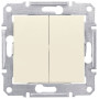 Выключатель двухклавишный проходной Schneider Electric Sedna 10А Слоновая кость SDN0600123